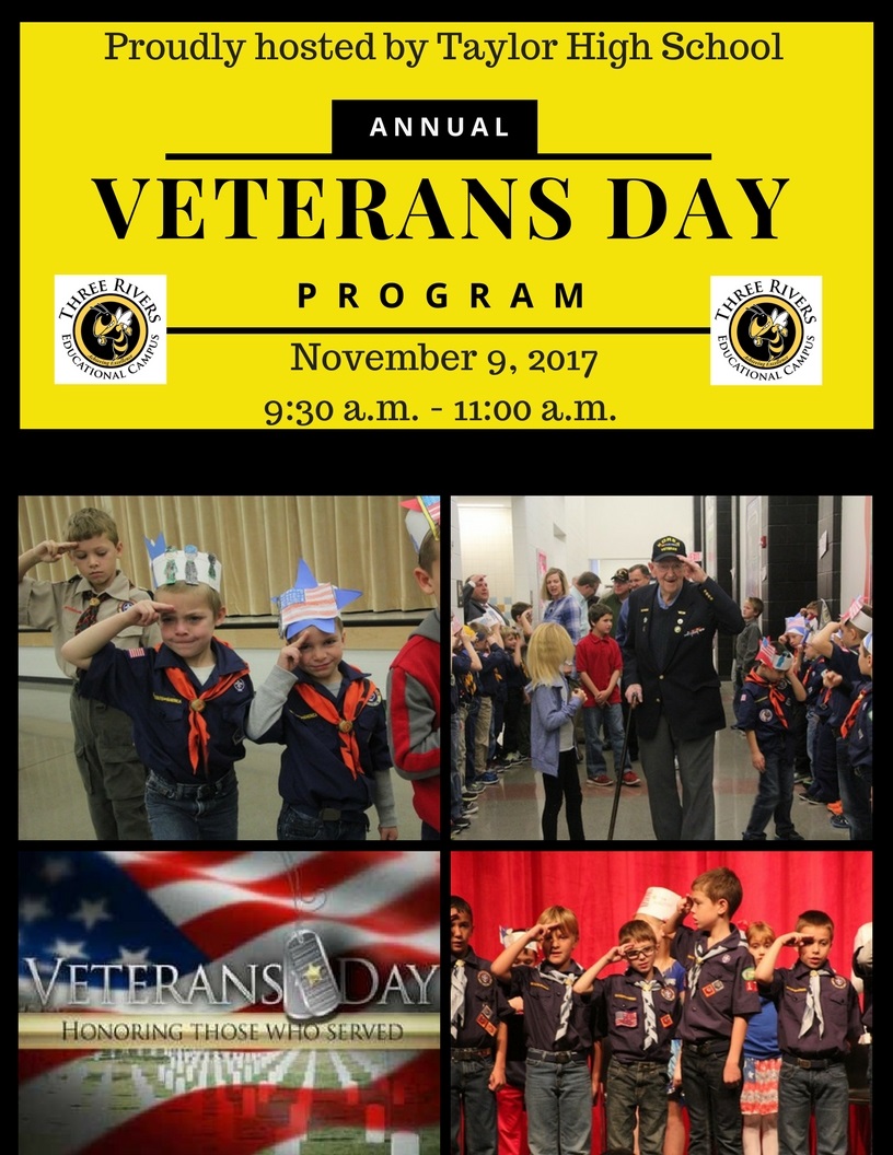 veterans day program November 9th at 9:30 a.m.